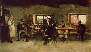 Simon Hollosy Carousing in the Tavern oil painting